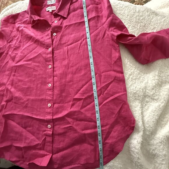 Abigail Zwaans Womens Pink Linen Button-Up Shirt Size S - Picture 5 of 6